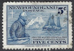 Newfoundland #252 5¢ Sir Wilfred Grenfell (1941).