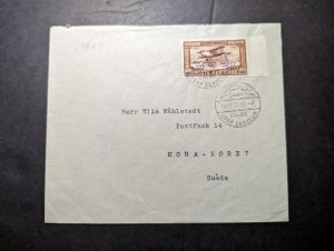 1931 Egypt Airmail LZ 127 Graf Zeppelin Cover Cairo to Mora Noret Sweden