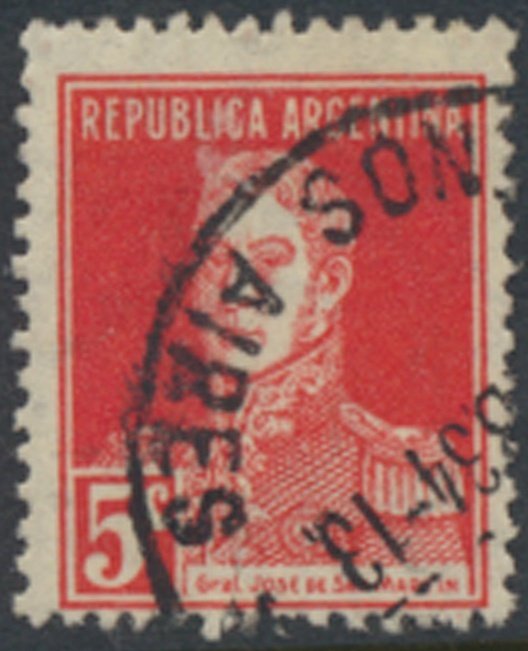 Argentina   SC# 345 Used   no dot perf 13½ x 12½    see details & scans