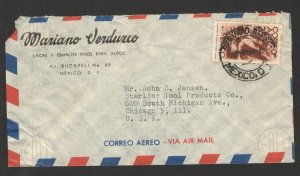 MEXICO TO USA - AIRMAIL LETTER WITH CORREO AEREO STAMP - 1949. (24)