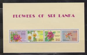 SRI LANKA Scott # 631A MNH - Flowers Souvenir Sheet