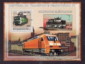 Mozambique-Sc#1861- id7-unused NH sheet-Trains-Locomotives-2009-