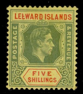 Leeward Islands Gvi SG112a, 5s Green Red Yellow, Vlh The Cat Broken E-