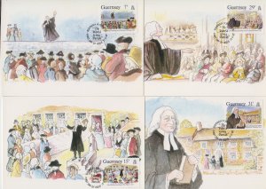 Guernsey 1987 John Wesley set 5 Maxicard