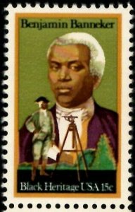 1980 Benjamin Banneker Single 15c Postage Stamp, Sc# 1804, MNH, OG