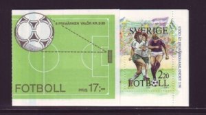 Sweden Sc 1708a 1988 Soccer stamp booklet pane x 2 in booklet mint NH