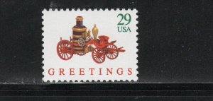 2712  * FIRE PUMPER ~ GREETINGS *   U.S. Postage Stamp MNH