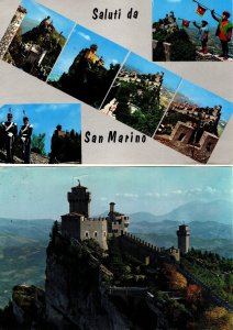 San Marino 2x Postcards postmarked 1965 & 1968 [Used]