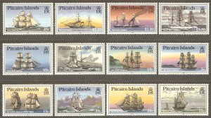 PITCAIRN ISLAND Sc# 298 - 309 MNH FVF Set of 12 Ships