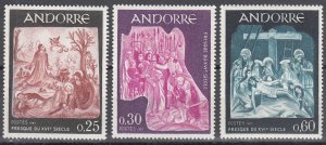 andorra--french  scott no 178-80 mh