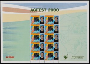 AUSTRALIA 2000 Agfest Tasmania $4.50 SES + imperf proof sheet. MNH **.