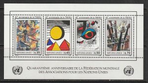 1986 UN-Geneva - Sc 150 - MNH VF - mini sheet - WFUNA anniversary