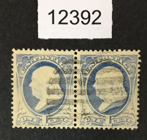 MOMEN: US STAMPS # 206 PAIR USED LOT #12392