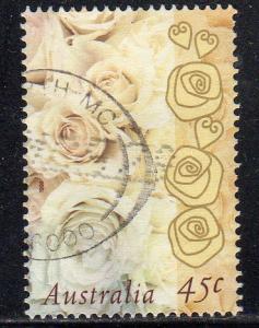 Australia 1647 -Used -Greetings / White Roses (cv $0.65) (2)