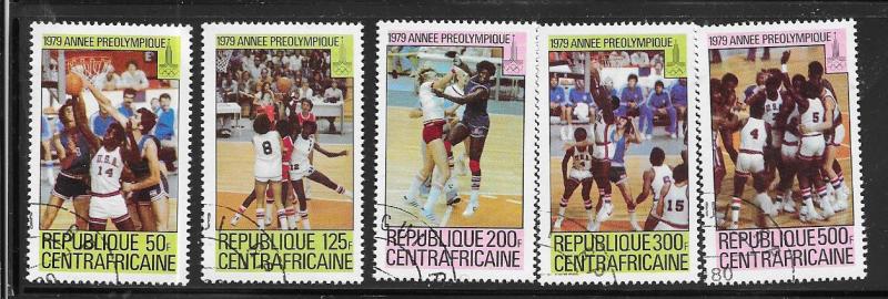 Central African Republic #403-407  Basket Ball (U) CV $3.35