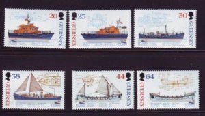 Guernsey Sc 684-689 1999 Royal Lifeboat Anniversary stamp set  mint NH