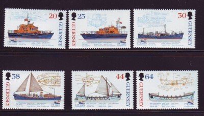 Guernsey Sc 684-689 1999 Royal Lifeboat Anniversary stamp set  mint NH