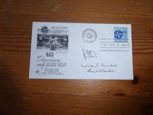 1959 NATO FDC Cover with Dwight Eisenhower och Sir Churchill preprint autographs