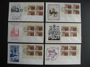 Canada London Conference 6 diff cachets FDC first day covers Sc 448 plate blocks 