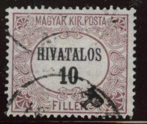 Hungary Scott o1 Used from 1921-1923 Official set