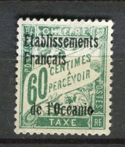 FRENCH COLONIES; L'OCEANIE early 1900s Postage Due Mint hinged 60c. value