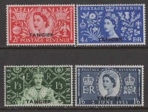 Great Britain-Tangier # 579-82 QE II Coronation  1953 (4) VLH Unused