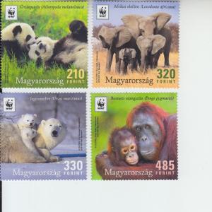 2018 Hungary WWF _ Earth's Iconic Animals (4) (Scott 4486-89) MNH