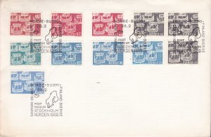 Sweden 1969 Norden Day (FDC) Ships Joint issue Cover all Five Member Nations