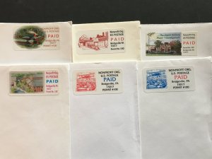 6 Different Business Envelopes Franked with APS Nonprofit Org. Permit Labels