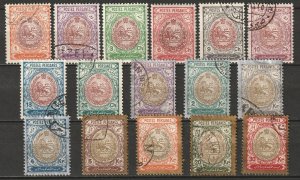 Iran 1909 Sc 448-63 complete set most used