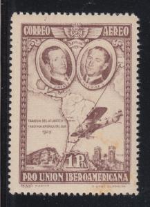 Spain Sc C55a MNH. 1930 1p brown violet Air Post, light stain