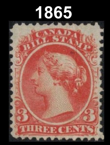 CANANA REVENUE 1865 QUEEN VICTORIA 3c #FB20 VF UNCANCEL CV $20. CREASE SEE SCAN