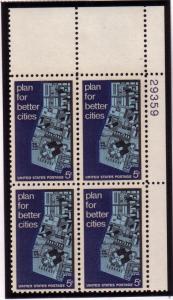 US #1333 5c Urban Planning Plate Block of 4 (MNH) CV $1.15