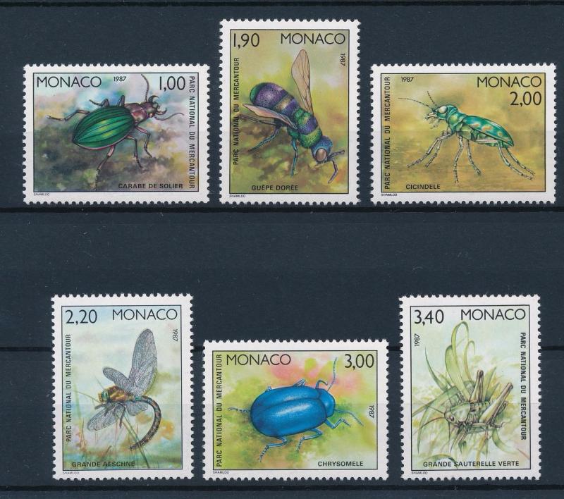 [40299] Monaco 1987 Insects Insekten Insectes Beetle Wasp Dragonfly MNH