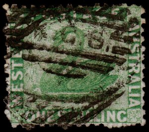 Western Australia Scott 34, Perf. 12.5 (1865) Used P/F CV $21.00 M