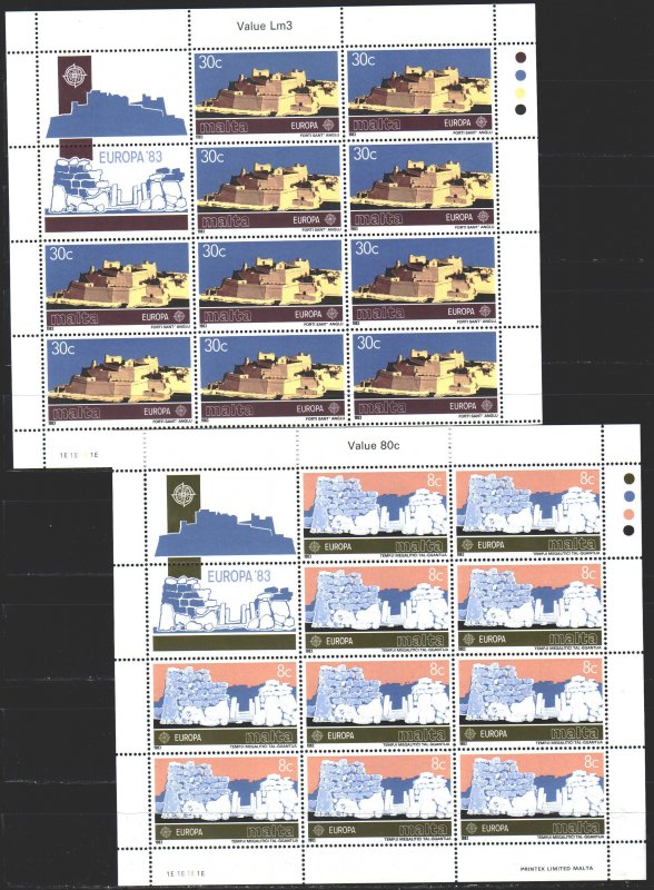 Malta. 1983. ml 680-81. Megaliths, temples, Europe. MNH.