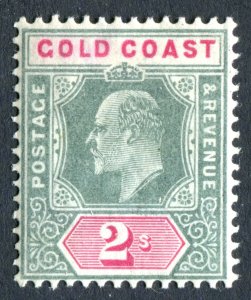 Gold Coast 1902 KEVII. 2s green & carmine. Mint. LH. SG45.