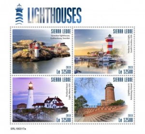 Sierra Leone - 2019 Lighthouses - 4 Stamp Sheet - SRL190317a