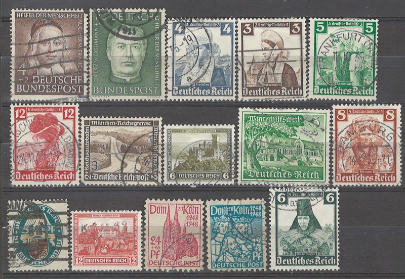 COLLECTION LOT # 4926 GERMANY 15 SEMI POSTAL STAMPS 1926+ CV+$25