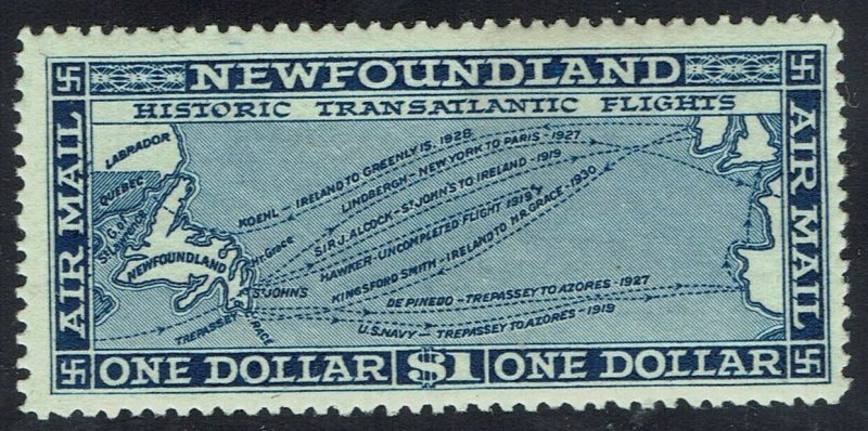 NEWFOUNDLAND 1931 AIRMAIL $1 NO WMK 