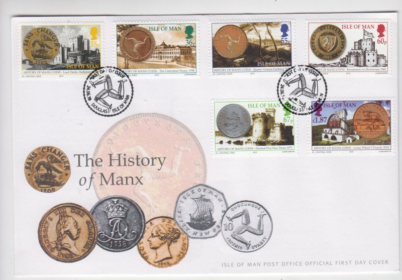 Isle of Man -  2009,  Coins',  set  of  6,  on FDC