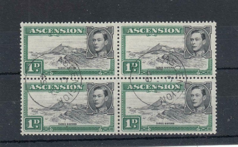 ASCENSION SG 39d SCOTT 41 VF-KGV1 BLOCK OF 4 SON FDC CANCELES 3 SISTERS VARIETY