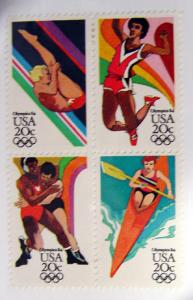 S83 US 2070a Olympics 20c blk of 4 MH cv $2.10