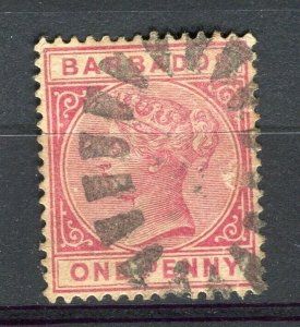 BARBADOS; 1880s early classic QV issue fine used 1d. value