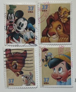 US 2004 37c Art of Disney Singes # 3865-8 USED