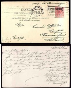 Canada-cover  #11201-p/c to Finland-Montreal,PQ-Nov 19 1919-faint F