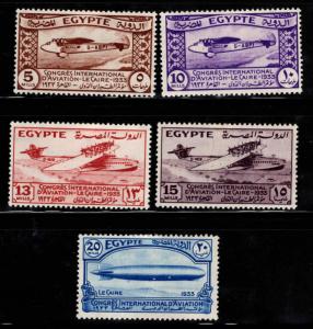 Egypt Scott 172-176 MH* 1933 Cairo Aviation Congress set CV $81.50