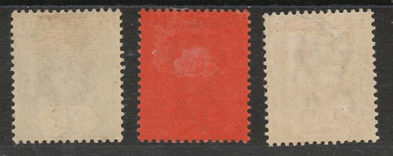 BRITISH HONDURAS 1902 KEVII 1C 2C AND 20C WMK CROWN CA