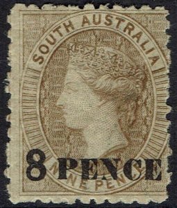SOUTH  AUSTRALIA 1876 QV 8 PENCE ON 9D  