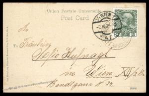 Austria 1908 Hong Kong China SMS Kaiser Franz Josef Feldpost Cover Vienna 91155